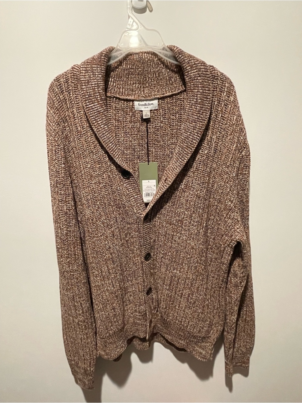 Goodfellow & Co Brown Marled Shawl Collar Cardigan